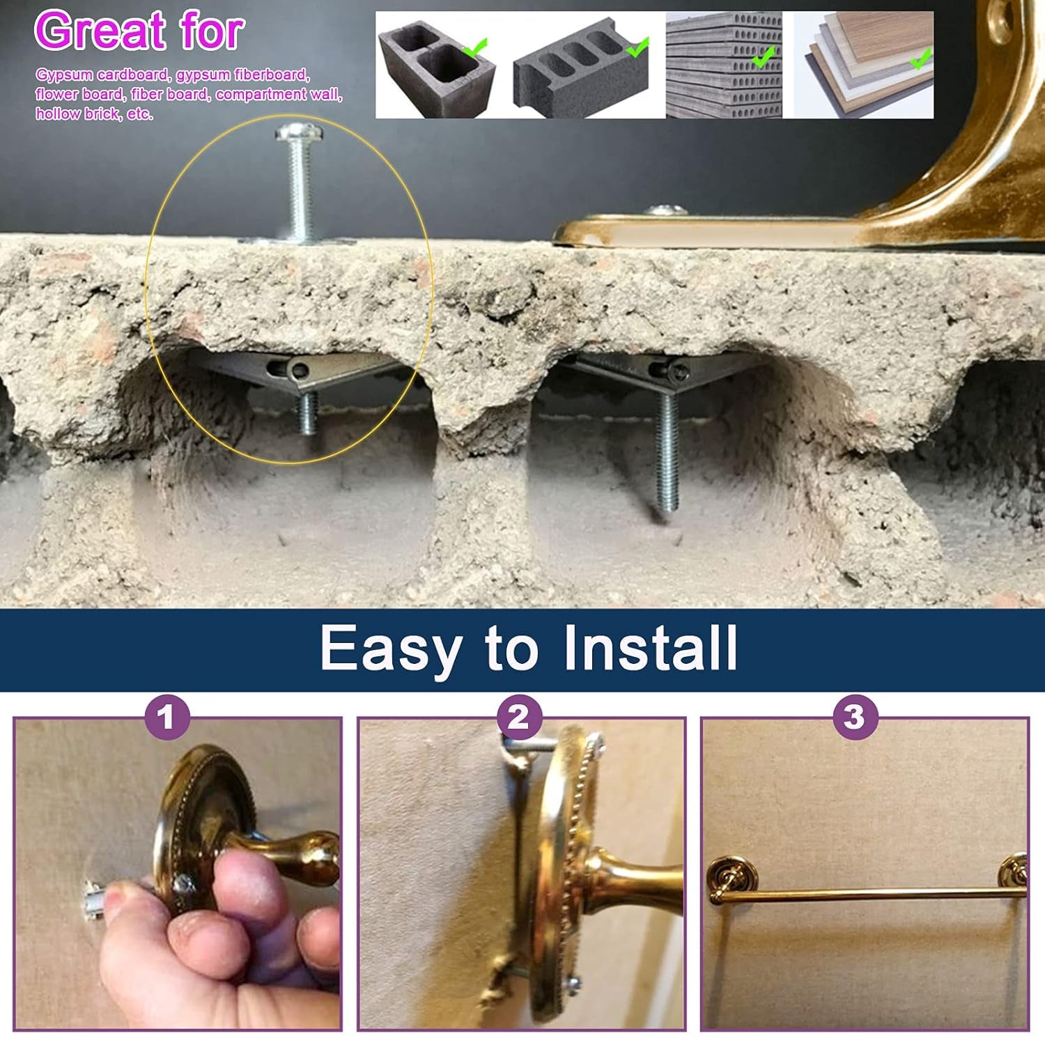 Say goodbye to wall damage! Check out our Swpeet 30PC Toggle Bolt & Wing Nut Kit - perfect for securely hanging heavy items on drywall! 🛠️💪 #HomeImprovement #DIY