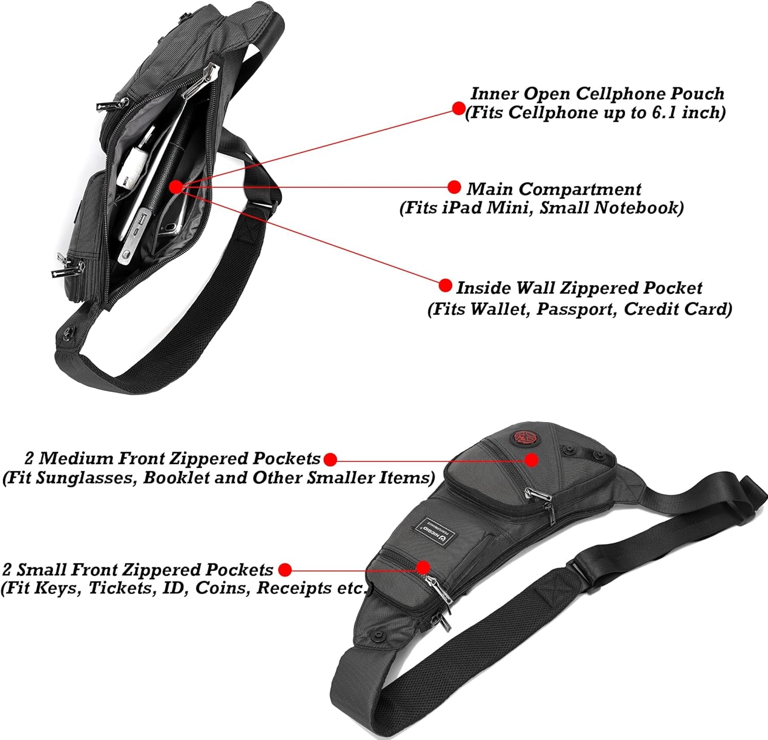 Stylish NICGID Sling Bag: The Perfect Chest & Crossbody Daypack for Everyone!