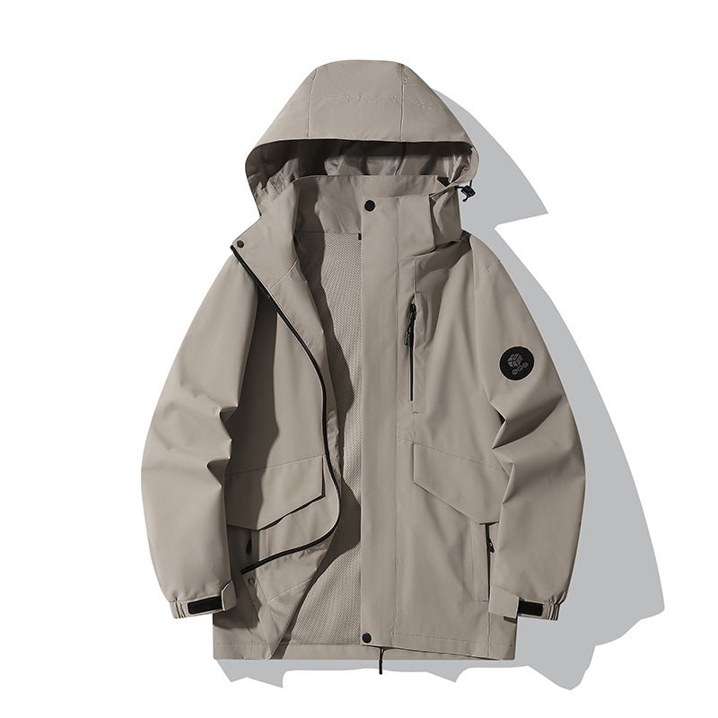 Spring and Autumn Thin Breathable Waterproof Windproof Detachable Mountain Hiking Camping Mountaineering Jacket