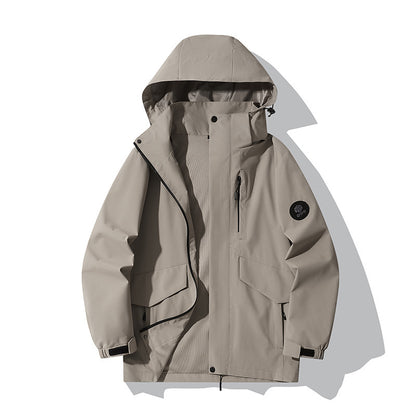 Spring and Autumn Thin Breathable Waterproof Windproof Detachable Mountain Hiking Camping Mountaineering Jacket