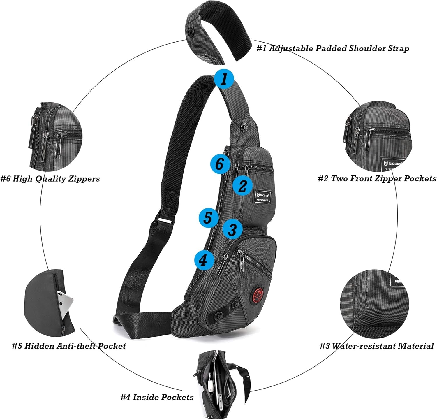 Stylish NICGID Sling Bag: The Perfect Chest & Crossbody Daypack for Everyone!