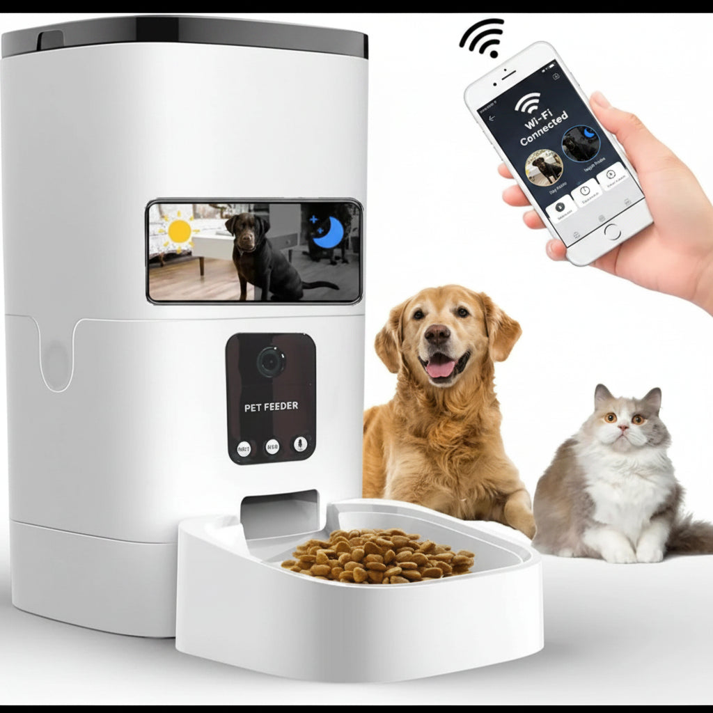 Video Camera With Adjustable Performance Pet Feeder